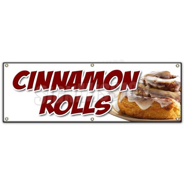 CINNAMON ROLLS BANNER SIGN fresh baked bakery still warm homemade hot